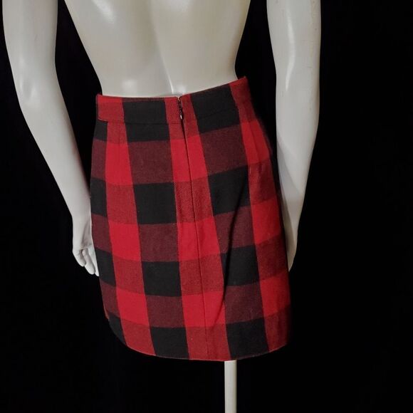 J. Crew Red & Black Plaid Skirt with Front Pockets - Picture 6 of 7